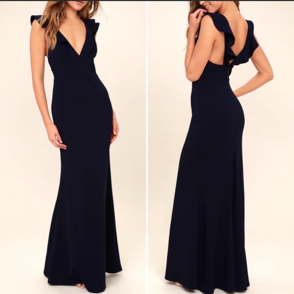 Lulu’s Perfect Opportunity Ruffle Mermaid Gown